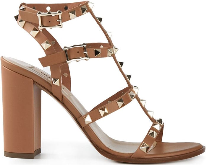 Valentino Rockstud Sandals brown