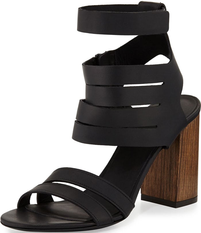 Vince Freida Leather Multi-Strap Sandal in Black