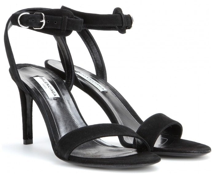 Balenciaga Suede Ankle-Strap Sandals