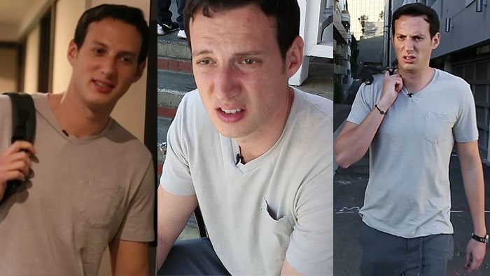 Brandon Cohen's increasingly pained facial expressions throughout his experiment of wearing heels for a day