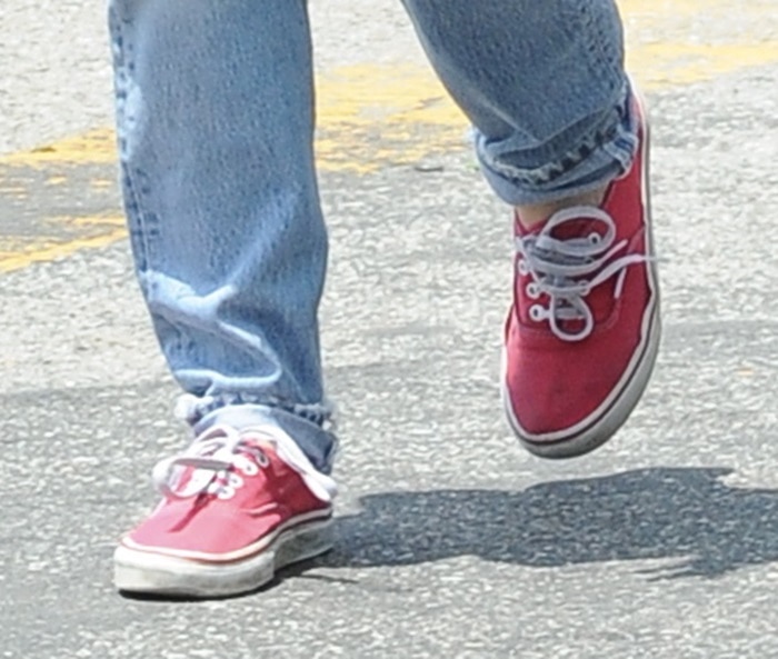 Kristen Stewart loves her red Vans sneakers