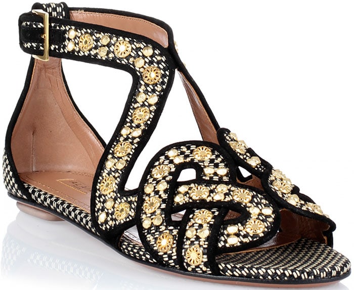 Alaïa Woven Studded Leather Sandal