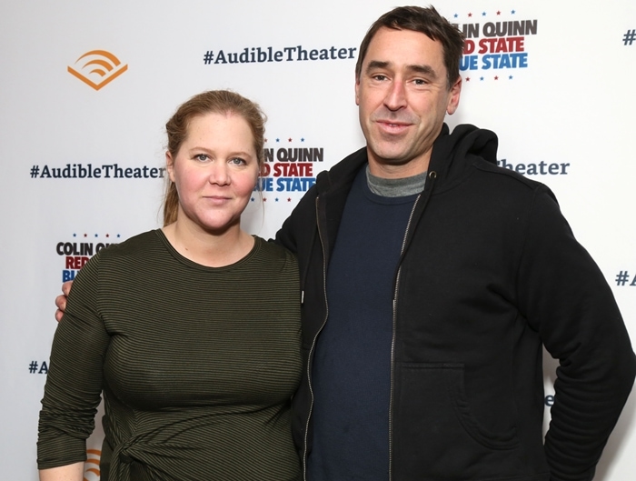 Amy Schumer and her husband Chris Fischer attend the "Colin Quinn: Red State Blue State" Opening Night