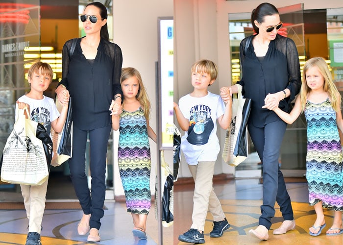 Angelina Jolie and her adorable twins, Knox Jolie-Pitt and Vivienne Jolie-Pitt