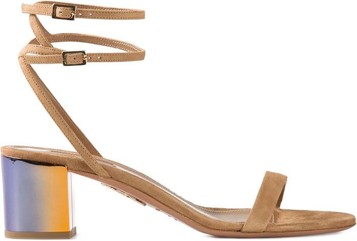 Aquazzura Iridescent Block-Heel Sandals