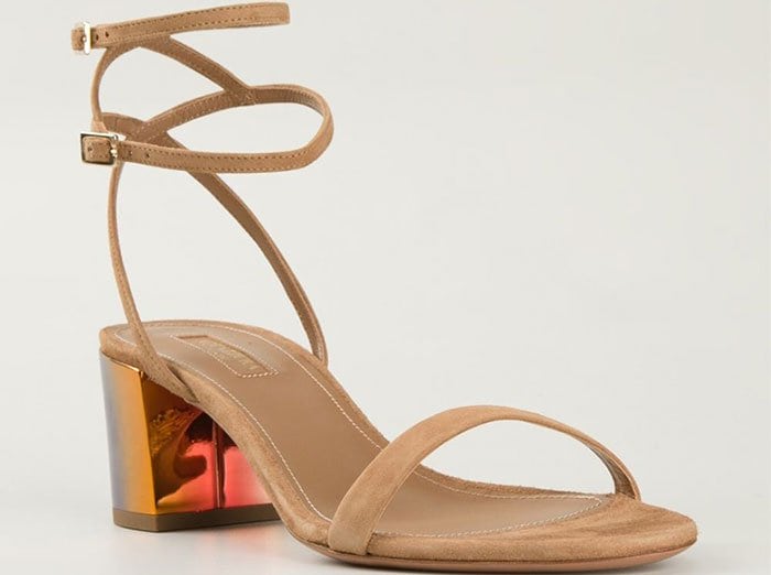 Aquazzura Iridescent Block-Heel Sandals