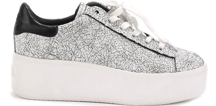 Ash Cult Crackle Leather Platform Trainers Crackle Leather