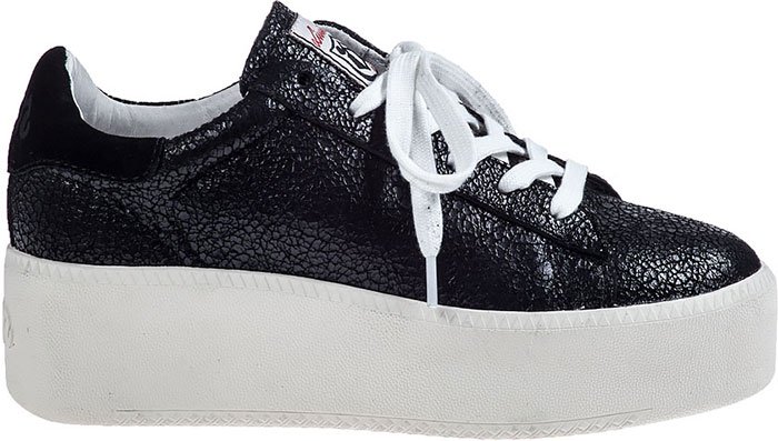 Ash Cult Crackle Leather Platform Trainers Crackle Leather