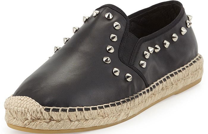 Ash Zest Espadrilles Studded Black Leather