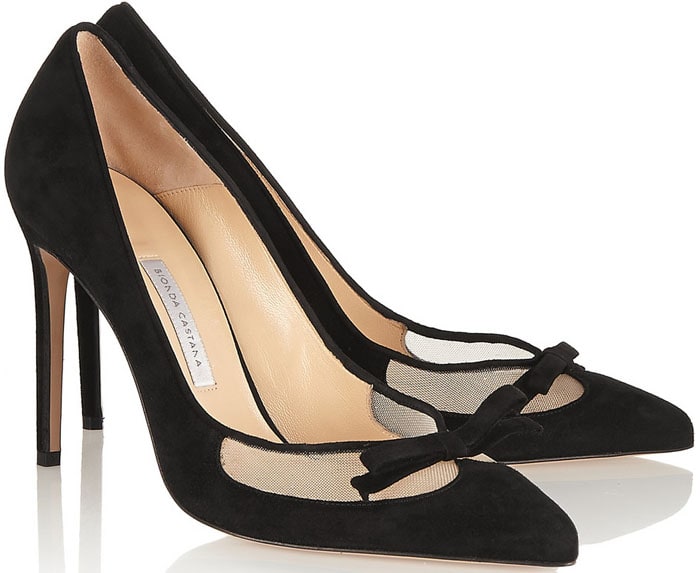 Bionda Castana Beatrix Suede Bow Pumps in Black