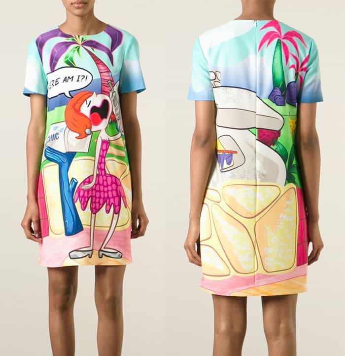 Boutique Moschino Comic Print Shift Dress