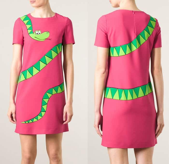 Boutique Moschino Snake Print Shift Dress