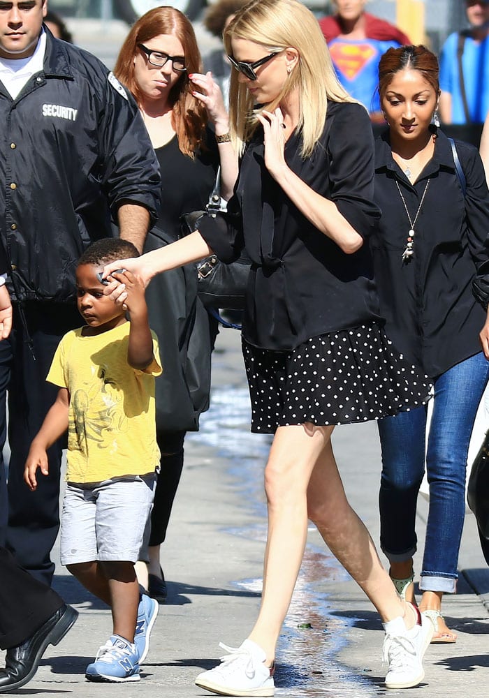 Jackson Theron and his adoptive mom Charlize Theron