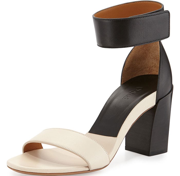 Chloe Two Tone Block Heel Sandals