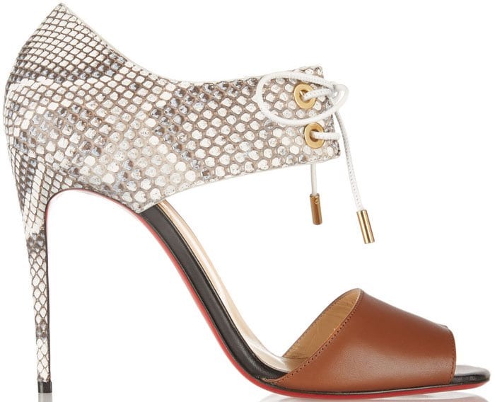 Christian Louboutin Mayerling 100 Leather and Python Sandals