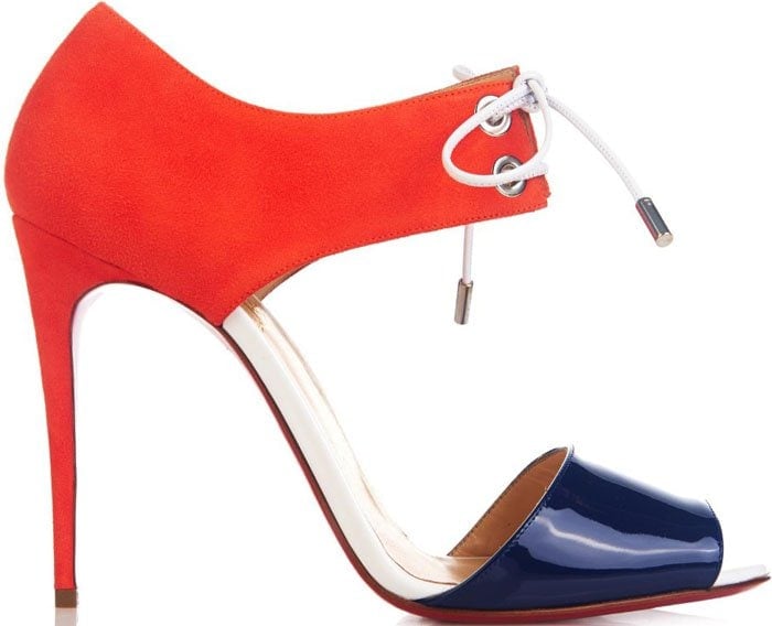 Christian Louboutin Mayerling 100mm Patent-Leather and Suede Sandals