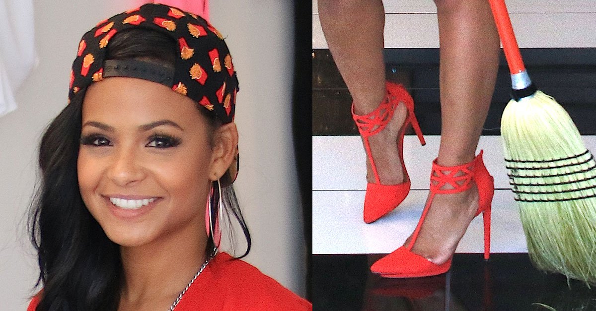 Christina Milian Sweeps New Pop-Up Shop’s Floor in Nasty Gal Pumps