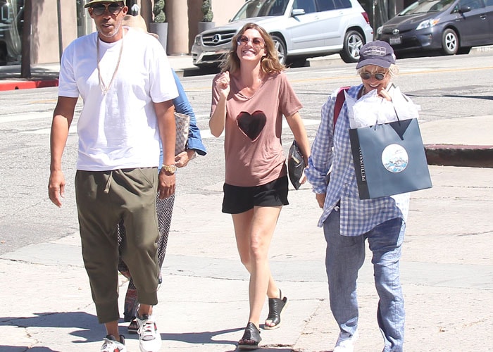 Ellen Pompeo grabs some lunch in West Hollywood with her husband Chris Ivery and friends