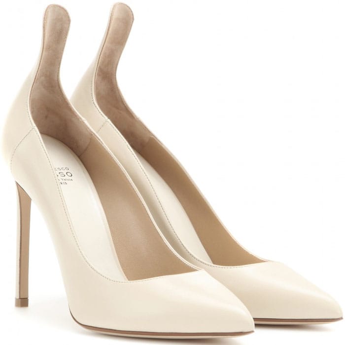 Francesco Russo Leather Stiletto Pumps White