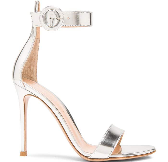 Gianvito Rossi Ankle-Strap Metallic Sandals