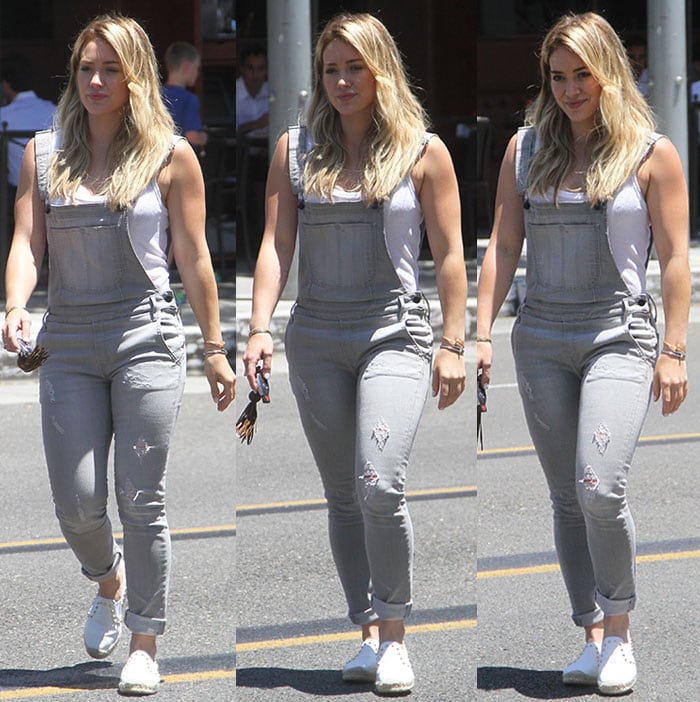 Hilary Duff leaving Nate 'n Al of Beverly Hills Delicatessen after a lunch date