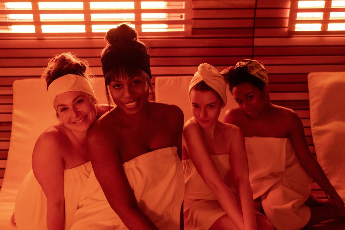 Katie Lowes as Rachel Deloache Williams, Laverne Cox as Kacy Duke, Julia Garner as Anna Delvey / Anna Sorokin, and Alexis Floyd as Neffatari "Neff" Davis