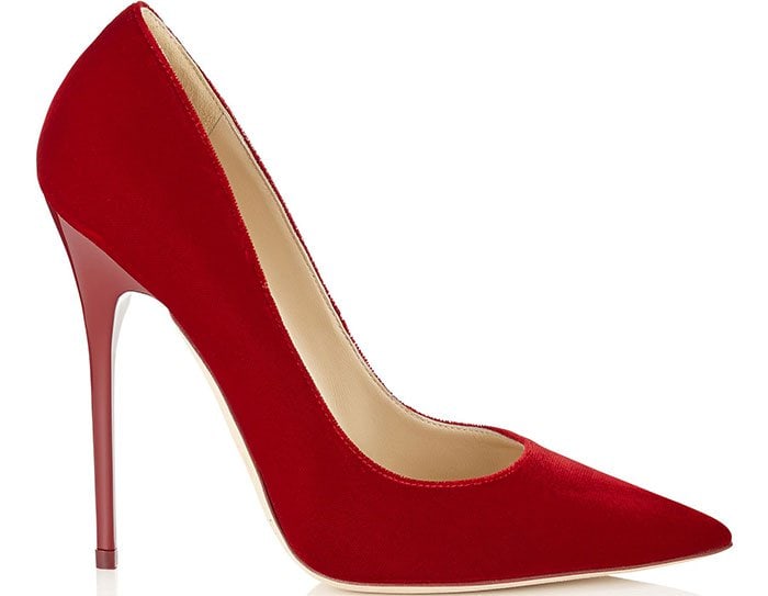 Jimmy Choo Anouk Red Velvet Pumps