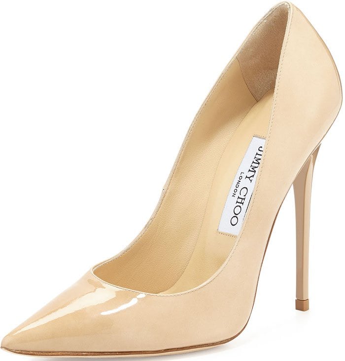 Jimmy Choo 'Anouk' Patent Leather Pump in Nude