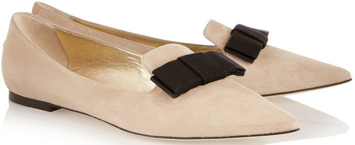 Jimmy Choo Gala Suede Point-Toe Flats