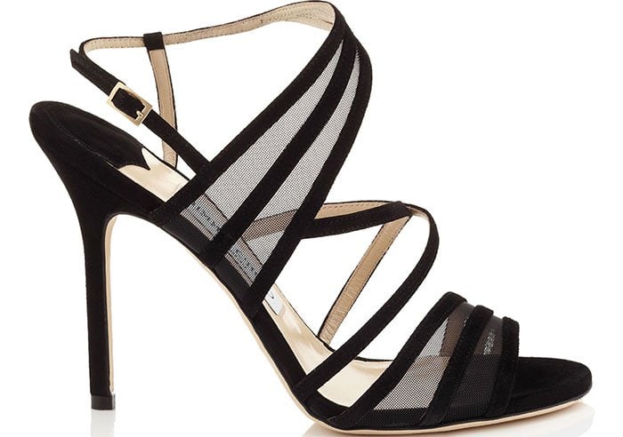 Jimmy Choo Black Suede Visby Sandals