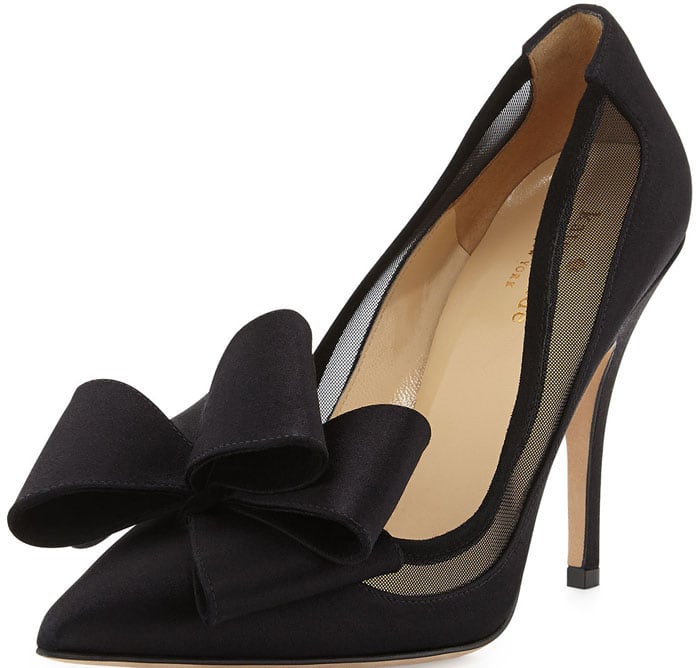 Kate Spade New York Lovely Satin Bow Pump in Black