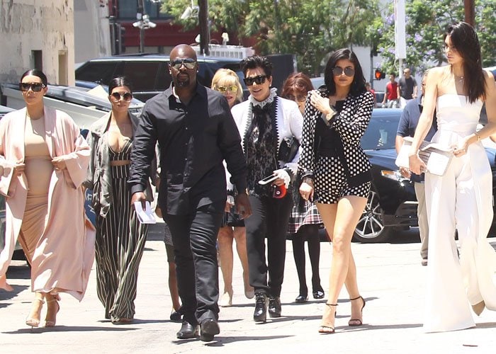The Jenner/ Kardashian/ West family goes for a fashionable stroll on a sunny Los Angeles day