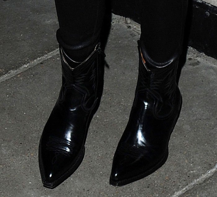 Kendall Jenner in Saint Laurent Santiago boots
