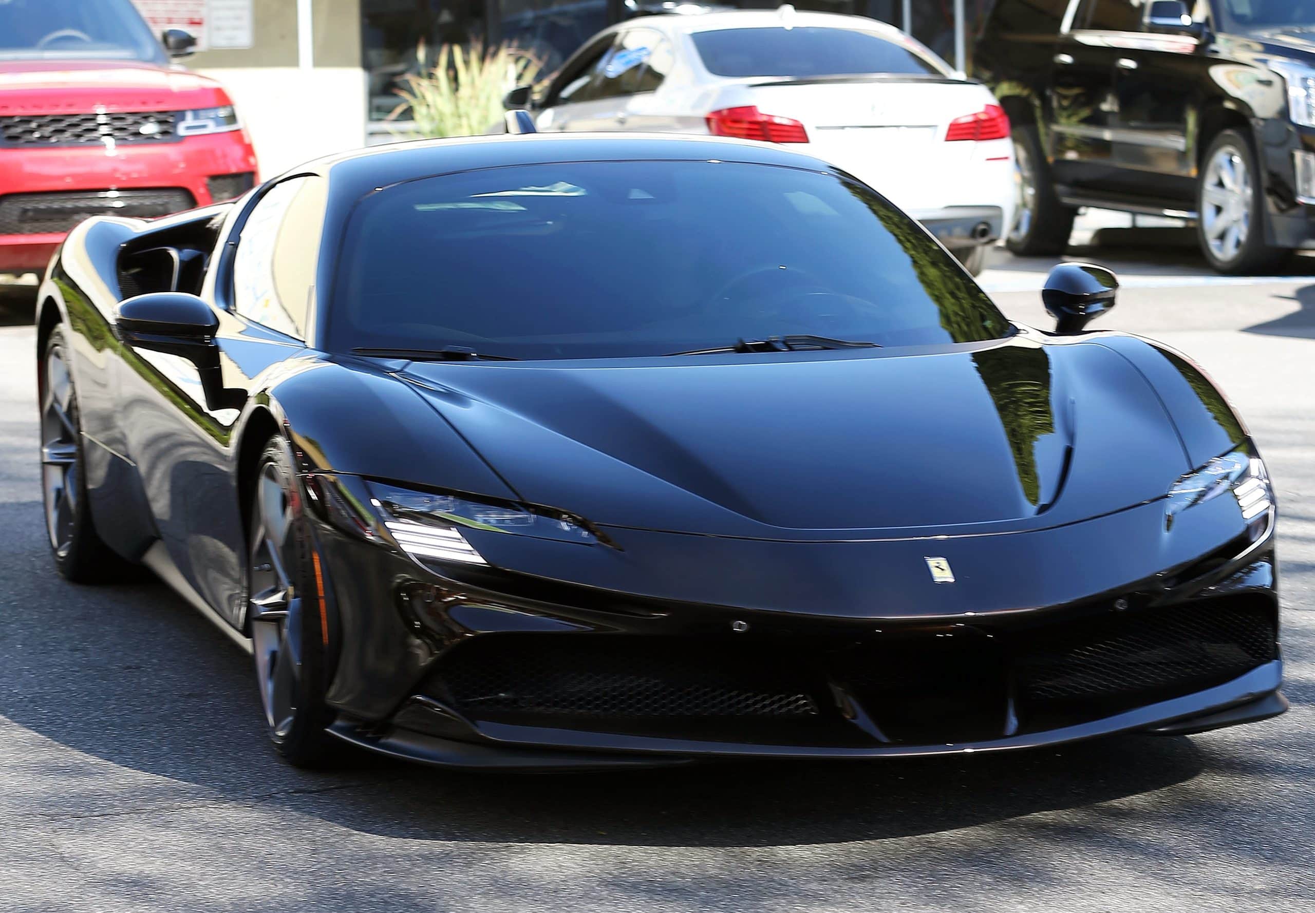 Kendall Jenner rides her Ferrari through Los Angeles