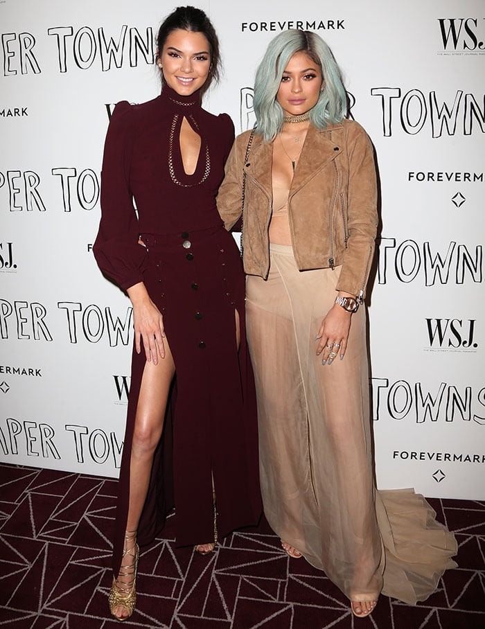 Kendall Jenner and little sister Kylie at the special screening of "Paper Towns"