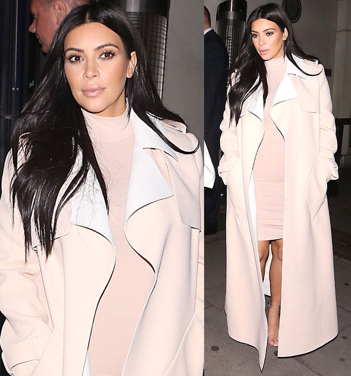 Kim Kardashian wore Ana & Elsa turtleneck dress at the Westfield London shopping center
