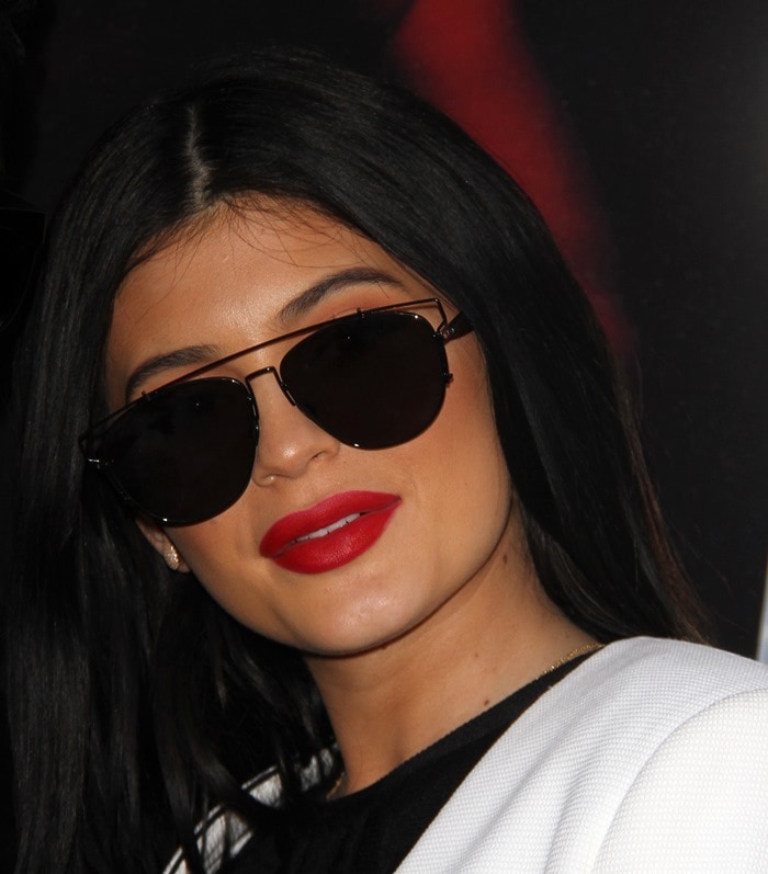 At the premiere of 'The Gallows', Kylie Jenner made a statement with Dior Technologic sunglasses