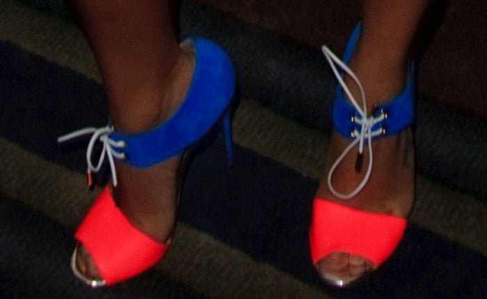 Lea Michele rocks colorful Mayerling heels from Christian Louboutin