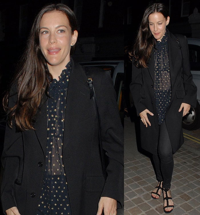 Liv Tyler at Chiltern Firehouse in London, England, for a date night with her fiancé