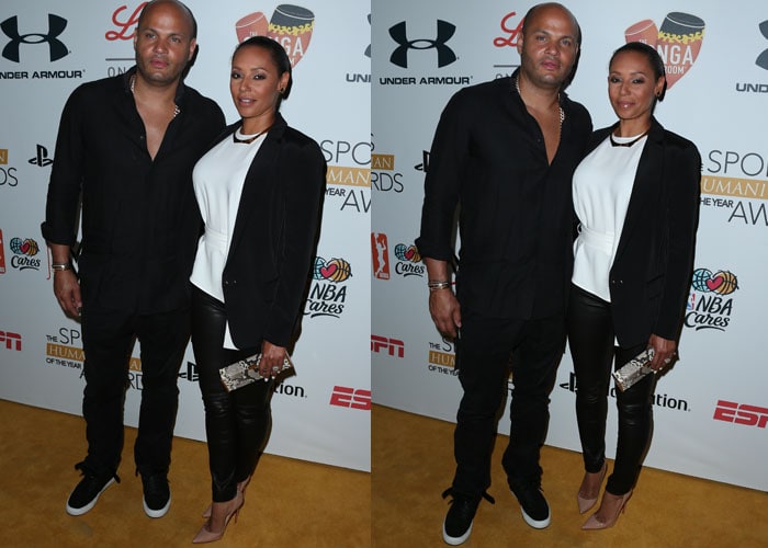 Mel B and her husband Stephen Belafonte arriving at the Sports Humanitarian of the Year Awards