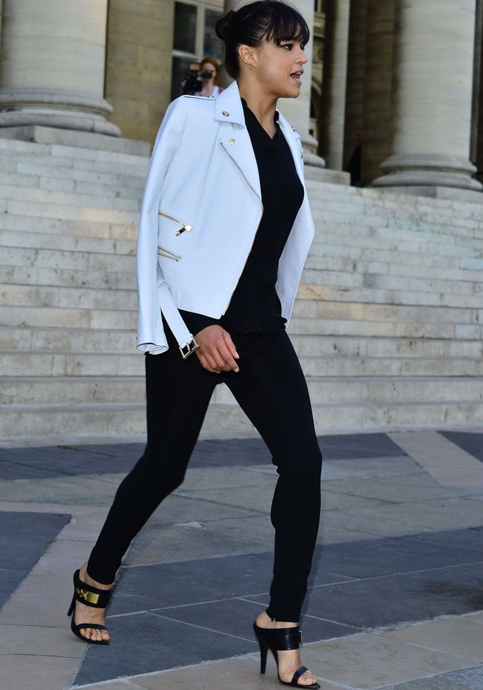 Michelle Rodriguez was unrecognizable in a Parisienne chic look