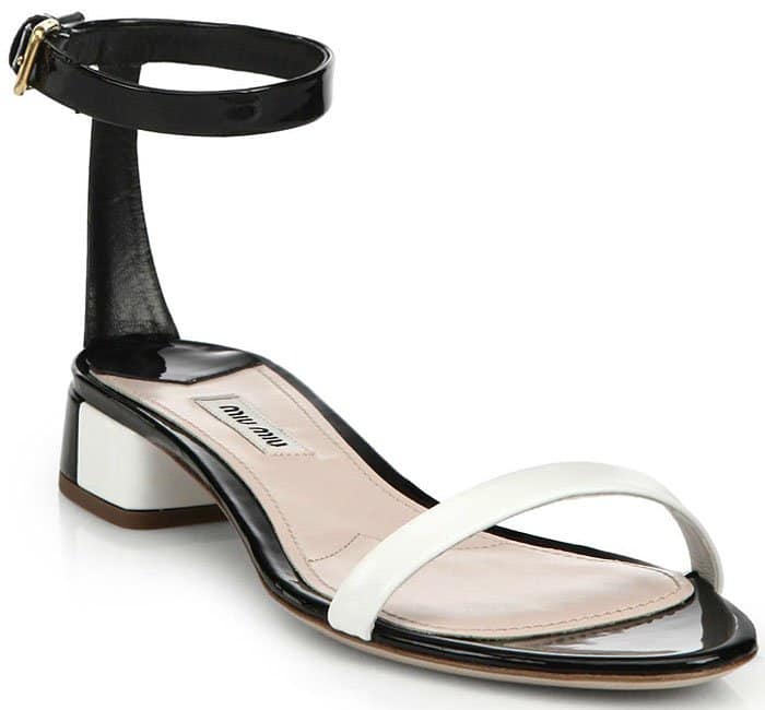 Miu Miu bicolor block heel sandals