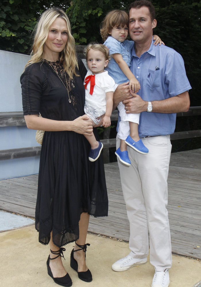 Molly Sims and family at the Hampton Living Is Good! children's event in Bridgehampton, New York on July 19, 2015