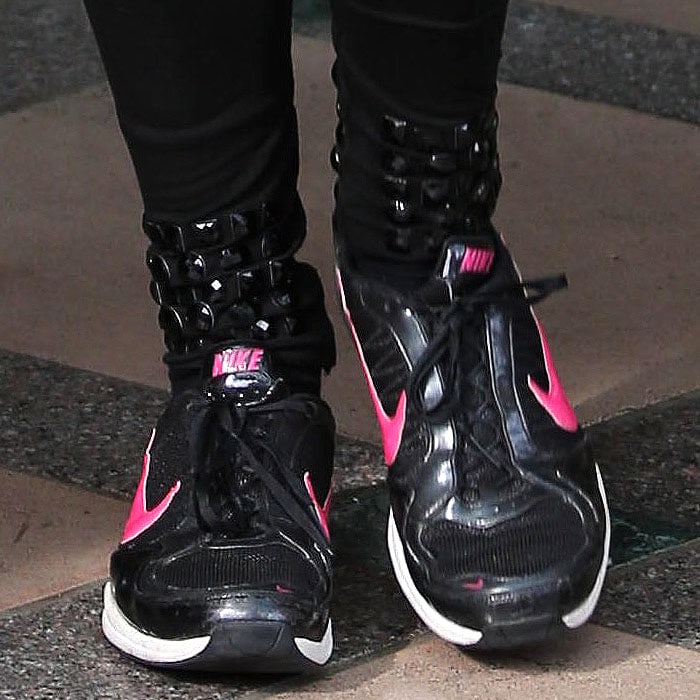 Paris Hilton's black-and-pink Nike sneakers