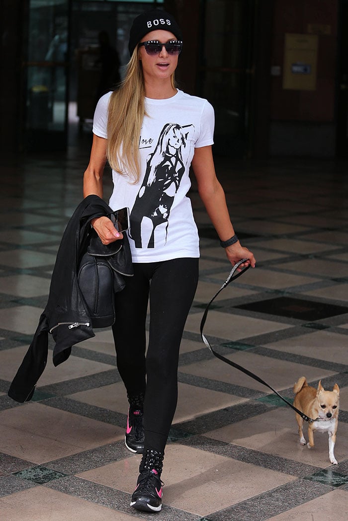 Paris Hilton's glammed-up take on the athleisure trend