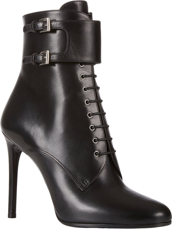 Prada Double Buckle Strap Ankle Boots