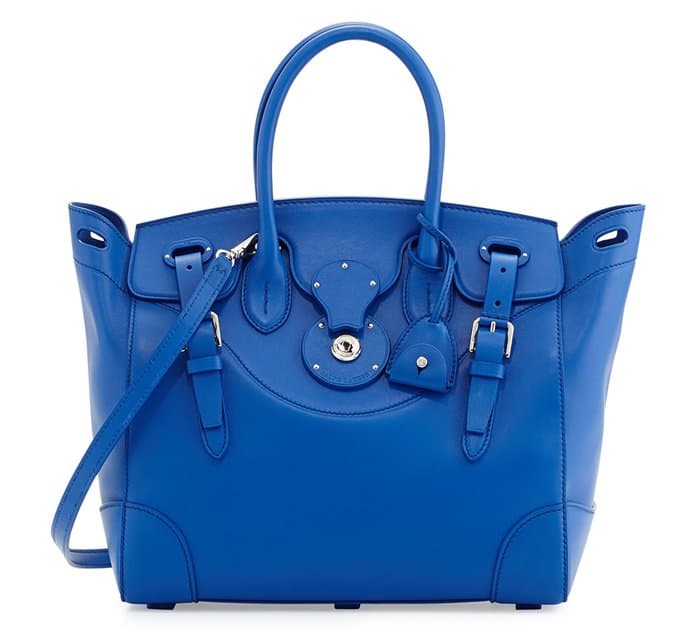 Ralph Lauren “Ricky 33” Soft Calfskin Satchel Bag in Royal