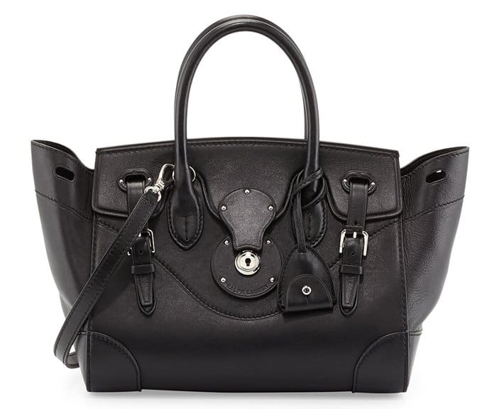 Ralph Lauren “Ricky 27” Calfskin Satchel Bag in Black