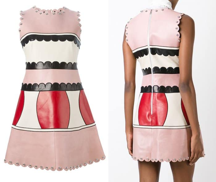 Red Valentino Panelled Scallop Hem Dress