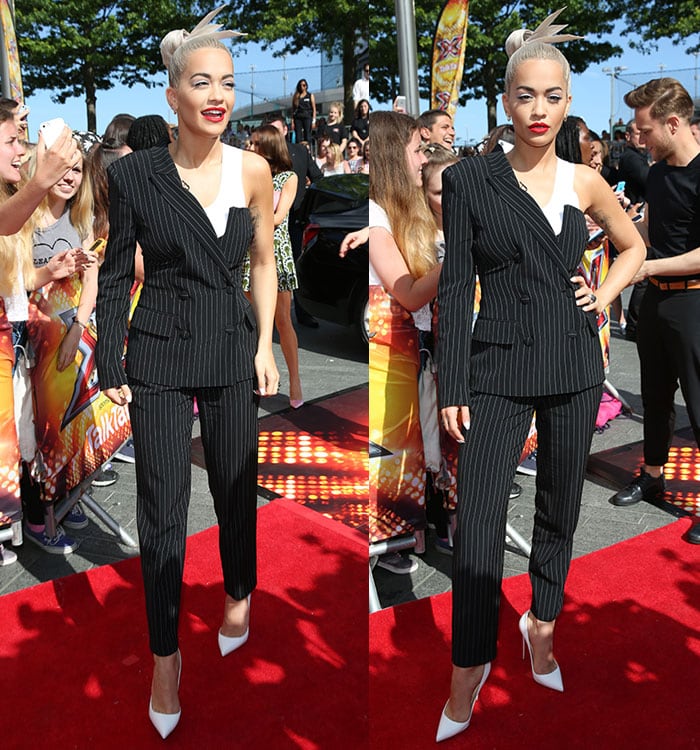 Rita Ora at "The X Factor" London auditions at SSE Wembley Arena in London, England, on July 21, 2015